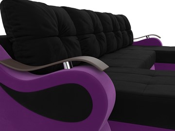 П-образный диван Меркурий П, Черный/фиолетовый (вельвет) в Самаре - предосмотр 3