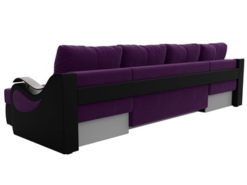 П-образный диван Меркурий П, Фиолетовый/черный (вельвет/экокожа) в Самаре - предосмотр 7