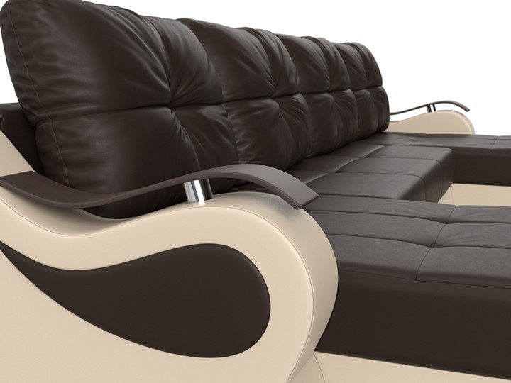 П-образный диван Меркурий П, Коричневый/бежевый (экокожа) в Самаре - изображение 3