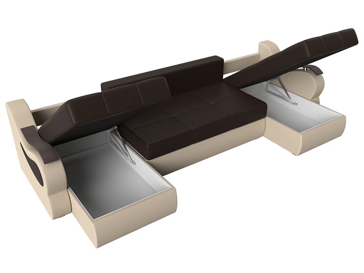 П-образный диван Меркурий П, Коричневый/бежевый (экокожа) в Самаре - изображение 6