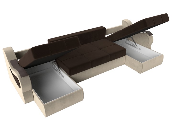 П-образный диван Меркурий П, Коричневый/бежевый (вельвет) в Самаре - изображение 6