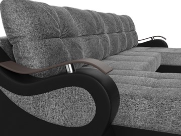 П-образный диван Меркурий П, Серый/черный (рогожка/экокожа) в Тольятти - предосмотр 3