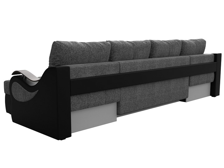 П-образный диван Меркурий П, Серый/черный (рогожка/экокожа) в Самаре - изображение 7