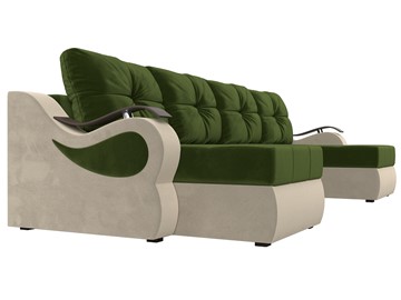 П-образный диван Меркурий П, Зеленый/бежевый (вельвет) в Самаре - предосмотр 2