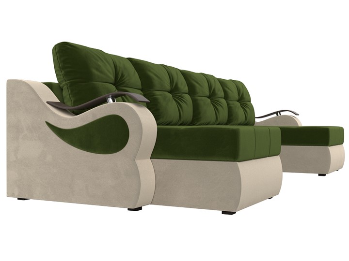 П-образный диван Меркурий П, Зеленый/бежевый (вельвет) в Самаре - изображение 2