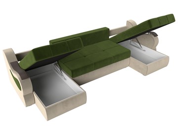 П-образный диван Меркурий П, Зеленый/бежевый (вельвет) в Самаре - предосмотр 6