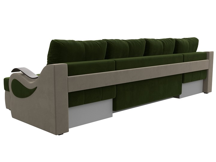 П-образный диван Меркурий П, Зеленый/бежевый (вельвет) в Самаре - изображение 7