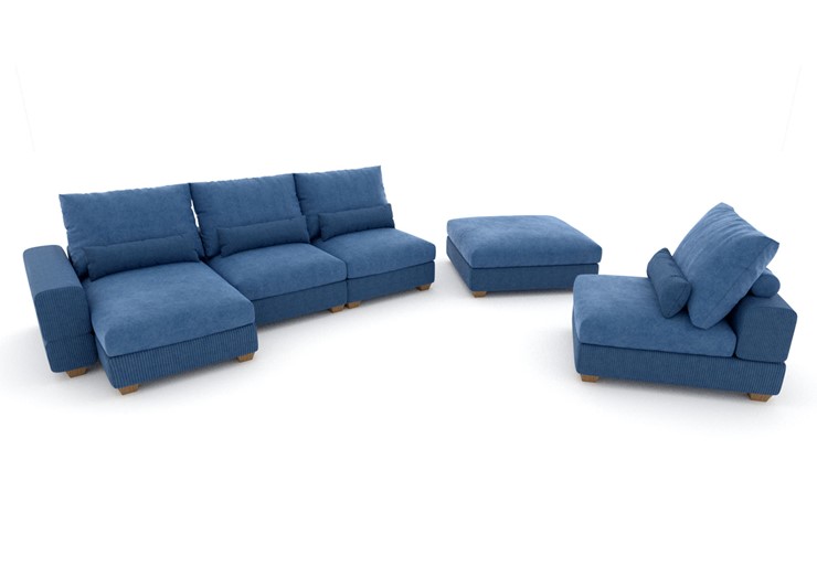 П-образный диван V-10-M П (П1+Д4+Д2+УС+ПС), Memory foam в Тольятти - изображение 2