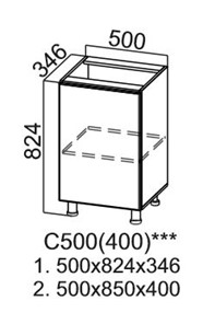 Тумба кухонная Модус, C500(400), галифакс в Самаре - предосмотр