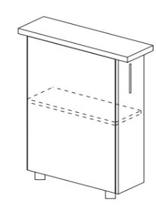 Кухонный шкаф однодверный с полкой Некст МДФ Б2 МДФ премиум, глянец, металик без столешницы в Самаре