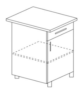 Кухонный шкаф однодверный с ящиком Некст МДФ Б8 МДФ матовый без столешницы в Самаре