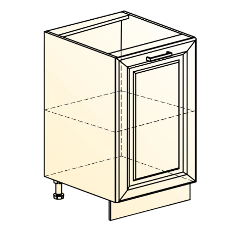 Кухонная тумба Атланта L500 (1 дв. гл.) эмаль (белый/белый глянец патина золото) в Тольятти - изображение 1