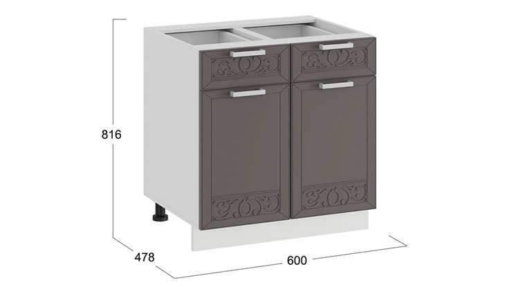 Кухонная тумба Долорес 1Н6Я1 (Белый/Муссон) в Самаре - изображение 2