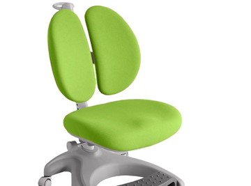 Детский стул FunDesk Solerte Grey с подставкой для ног + чехол для кресла (ткань зеленая) в Тольятти