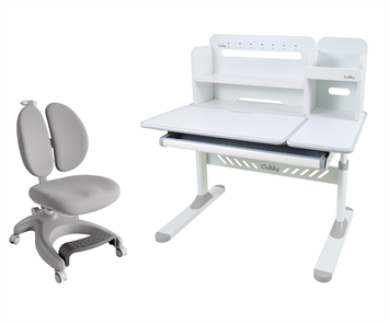 Комплект парта + кресло Nerine Grey +  Solerte Grey + чехол для кресла в подарок! в Самаре - предосмотр