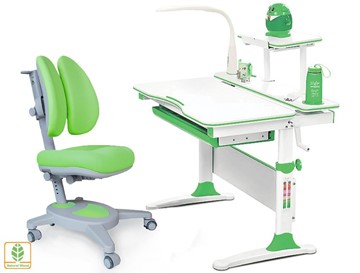 Растущая парта + стул Комплект Mealux EVO Evo-30 Z (арт. Evo-30 Z + Y-115 KZ), серый, зеленый в Самаре