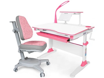 Растущая парта + стул Комплект Mealux EVO Evo-30 BL (арт. Evo-30 BL + Y-115 KBL), серый, розовый в Самаре