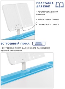 Растущая парта и растущий стул SET HOLTO-17А, голубой в Тольятти - предосмотр 6