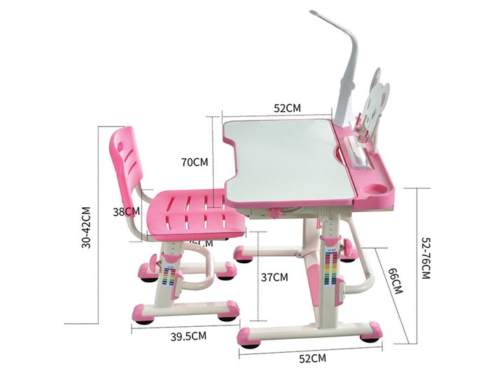 Растущий стол и стул Mealux EVO BD-04 Teddy New XL, с лампой, WG+Led, серая в Тольятти - изображение 2